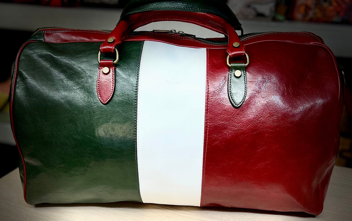 Borsone. Leather Travel Bag