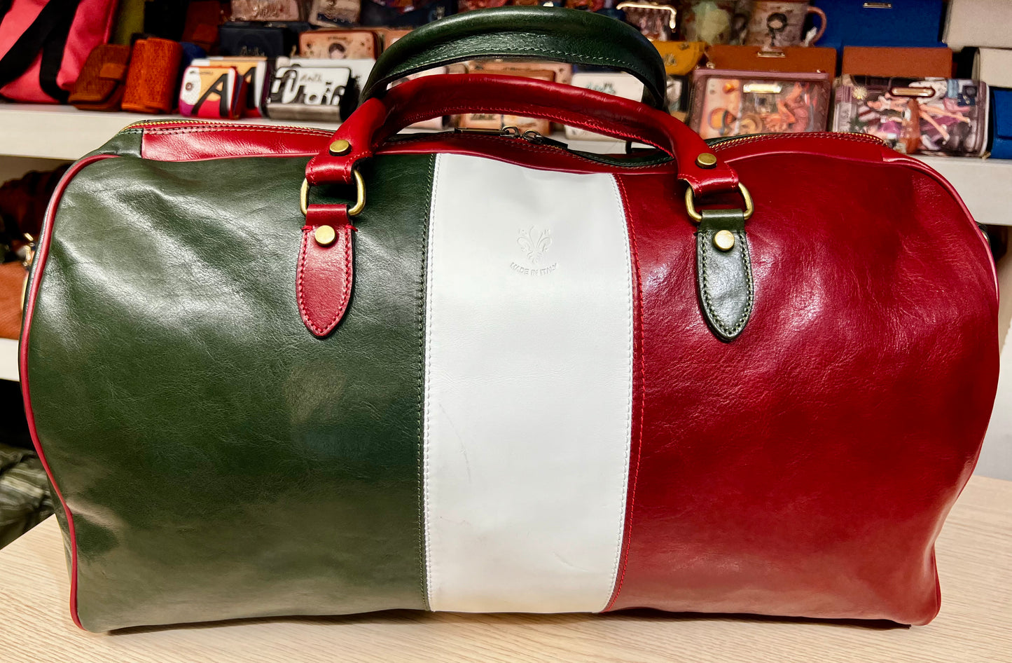 Borsone. Leather Travel Bag